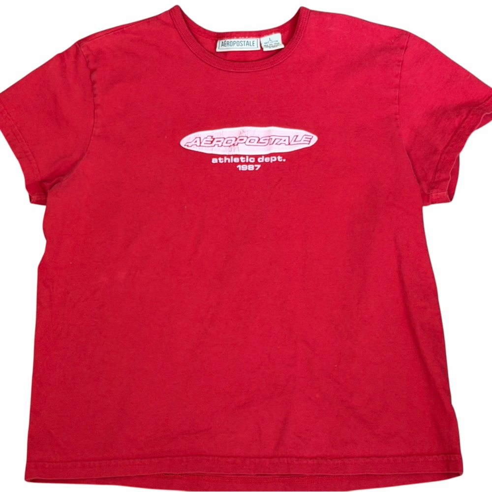 Aeropostale vintage Y2K ladies red short sleeve pullover shirt top size Large